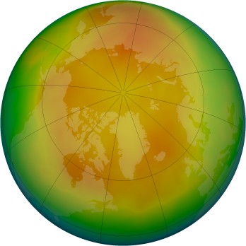 Arctic ozone map for 2013-04
